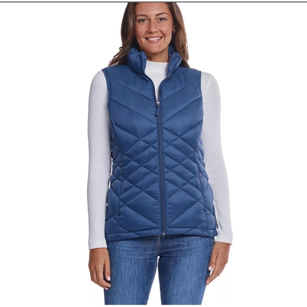Orange Packable Quilted Puffer Vest